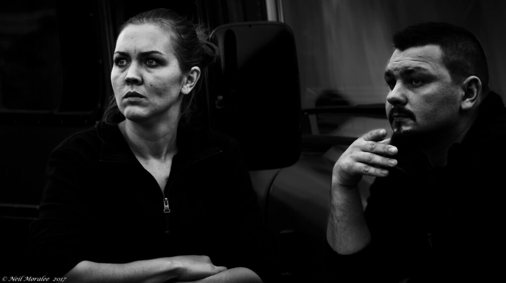 Two people in shock